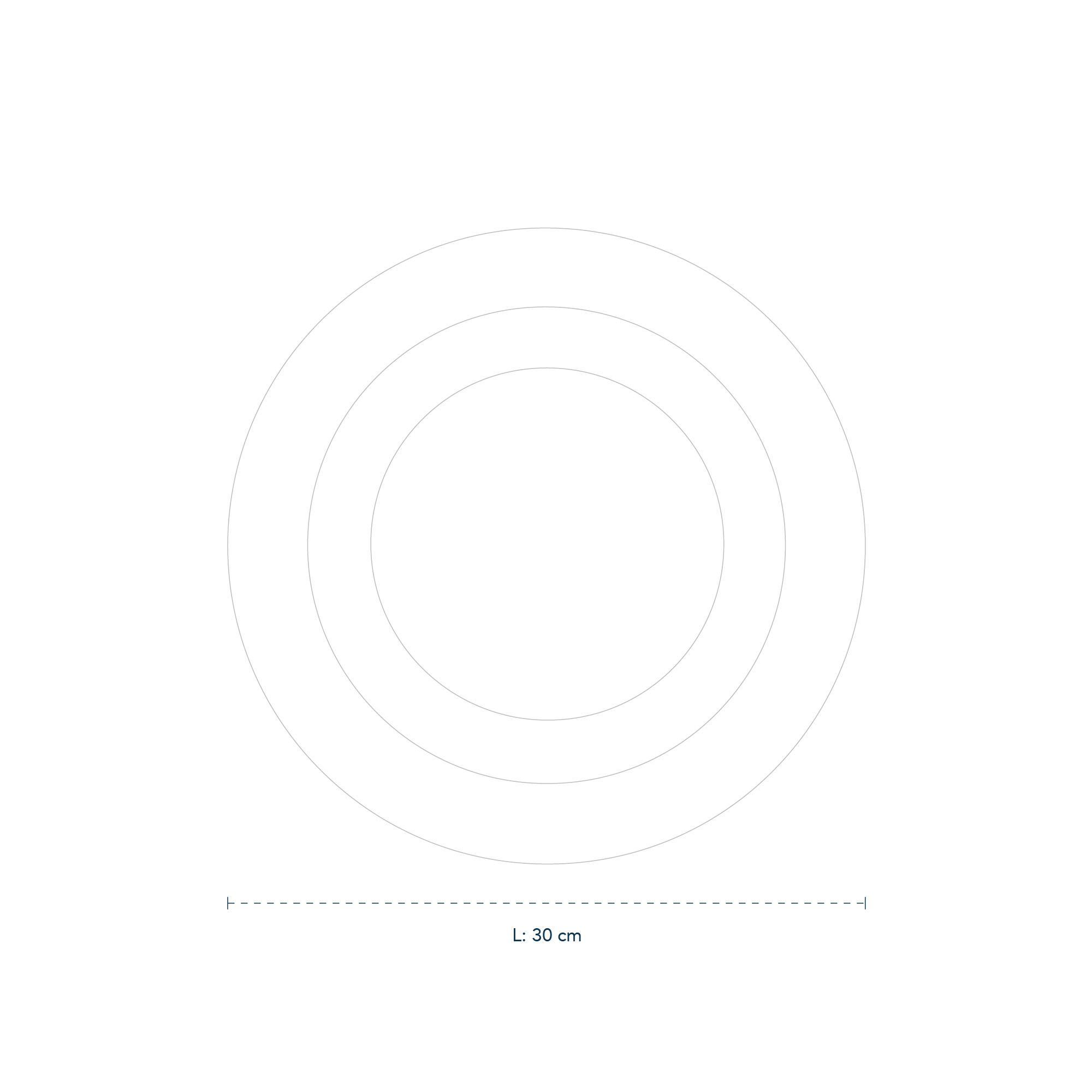 Line drawing of White Fluted Deep Plate 30 cm